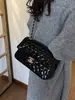 Bolsa feminina de luxo, novo modelo 2026, bolsa de corrente de grande capacidade em couro envernizado, bolsa de ombro e transversal versátil estilo Chanel