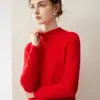 Suéter de cachemira 100% de lujo ligero y minimalista para mujer, con cuello semialto, diseño de jersey y mangas largas versátiles, perfecto para el uso diario.