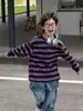 Sudadera Cotton Shop para Niños Otoño Top Infantil 2026 Nuevo Estilo Coreano Manga Larga Bloque de Color Rayas Conjunto de Ropa Infantil Moderno