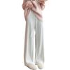 2024 Nueva Moda de Otoño e Invierno Pantalones Gruesos de Punto Trenzado con Giro para Mujer, Pantalones Casuales Rectos Adelgazantes de Cintura Alta