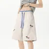 2025 Novo Estilo Americano Shorts de Cordão Falso Duas Peças para Homens Verão Estilo Hong Kong Tendência Marca Casual Tendência para Homens Versátil Calça de Cinco Pontos