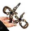 Pinza para el Cabello con Estampado de Leopardo y Flores Estilo Francés, Tamaño Grande y Mediano, Nuevo Modelo 2026, Pinza de Tiburón de Moda de Alta Gama para Recogidos en la Parte Trasera de la Cabeza
