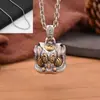 Nova Colar Pingente Dança do Leão Retrô Estilo Chinês Personalizado Nicho Design de Moda Sentido de Alto Padrão Colar de Prata Tailandesa