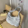 Bolsa de Ombro Nova Estilo Coreano de Nicho para Mulheres, Primavera 2026, com Laço Plissado, Bolsa de Mão, Bolsa Nuvem