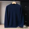 Suéter de cuello medio alto 100% cachemira para hombre, nuevo estilo otoño e invierno, holgado y versátil, jersey de lujo ligero, capa base cálida