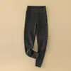 Pantalones cálidos para niños para usar por debajo, invierno, de cintura alta, seda, cachemira, protección de rodillas, pantalones de capa base, pantalones de otoño para niños, esencial para uniforme escolar Clase A