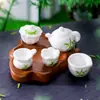 Nuevos y Creativos Adornos Orientales de Bambú para Juego de Té, Micro Paisaje, Adornos Pequeños de Resina de Gama Alta de Nicho, Adornos Pequeños de Escritorio