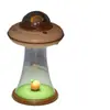 Luz Noturna Fofa de Disco Voador Espacial para Pet Recarregável Elétrica Dimmer Contínuo Quatro Níveis de Luz Luminária de Mesa para Leitura Luz de Ambiente para Quarto