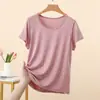 Camiseta básica nueva de modal de manga corta para mujer, versátil, holgada, casual, simple, cómoda, top fino