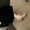 Zapatos de Moda Europeos y Americanos Estilo Primavera 2026 Puntiagudos con Bordado, Cordones, Plataforma Oculta, Forro de Felpa y Hebilla con Lazo