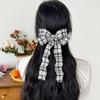 Nuevo Pasador de Pelo de Lazo Suave a Cuadros para Mujer Pequeño Transparente Estilo Pastoral Atmósfera Dulce Accesorios para el Cabello Clip