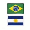 Parche Bordado de Bandera Nacional 8*5cm con Cierre de Velcro para Mochilas, Insignia Cuadrada para Sombreros y Decoración de Ropa
