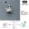 Taco para Hélix de Aleación de Titanio G23 de 1.2 mm de Espesor con Forma de Cruz, Superficie Lisa y Rosca Interna, Joyería de Oreja con Diseño Elegante