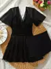 Traje de baño de una pieza estilo falda nuevo para mujer, falda corta sexy de encaje para baño en aguas termales, cubre el cuerpo y muestra efecto adelgazante, traje de baño transfronterizo para mujer