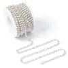 Cadena de Garra de Perla Cifrada Color AB de 2 mm a 6 mm Cadena de Garra con Strass Base Dorada y Plateada Taladro de Garra Cadena Pegatina para Teléfono Móvil DIY Venta al por Mayor