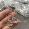 Nuevos Pendientes Estilo Calabaza de Qijia para Mujer, Chapados en Oro Rosa de 18K, Pendientes Largos con Ágata Roja, Tamaño Mediano, Lujo Ligero