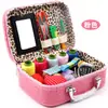 Kit de costura para el hogar Bolsa de costura de madera Herramientas pequeñas Set portátil multifuncional de aguja e hilo para coser Dormitorio de estudiante