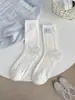 Meias de Algodão Azul Claro para Primavera e Verão Novas Versáteis Sem Costura Malha Fresca Meia-Calça Fofa de Urso Meias Largas Femininas