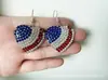 Collar de Moda Personalizado Americano para Mujer Best-Seller Transfronterizo con Colgante de Bandera Estrella Incrustado de Diamantes y Accesorios de Aretes