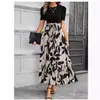 2026 Moda Feminina Cruzada Primavera e Verão Vestido Estampado Floral Quente Venda Redondo Decote Estilo Férias Exóticas Vestido Elegante