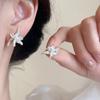 Aretes de Clip para Oreja con Disco de Espiral Antimosquitos Flor de Iris para Mujer Estilo Nuevo Fresco