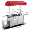 Estufa de Gas del Fabricante, Teppanyaki, Carrito de Comida Callejera Nocturna, Freidora, Carrito Multifuncional para Puesto, Equipo Estándar para Tofu Frito y Arroz Frito