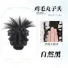 Pinza para el pelo de coleta baja con lunares blancos y negros, peluca con un estilo relajado, peinado recogido natural y voluminoso