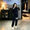 Conjunto deportivo casual de moda para mujer, moda otoño/invierno, elegante y juvenil, sudadera con capucha de corte holgado y pantalones jogger, conjunto de dos piezas