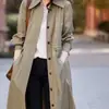 Lleno de aura, intelectual y de espíritu libre, adelgazante y adecuado para todos, con un cinturón entallador, gabardina de estilo moderno para mujer