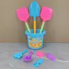 Brinquedo de Carrinho com Balde de Areia para Brincadeiras na Água e na Praia de Verão, Três Pá, Balde de Areia Conjunto de 8 Peças, Pá de Brinquedo para Crianças, Conjunto de Ampulheta