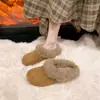 Pantuflas retro y casual estilo Birkenstock para usar en exteriores, nueva colección otoño/invierno 2026, forradas de felpa, fáciles de poner y con un diseño peludo de punta cerrada.