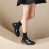 Mocasines Weiwei de suela gruesa para niña, zapatos de cuero sin cordones estilo retro para mujer, zapatos de tacón grueso estilo británico para primavera y otoño