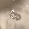 Anillo de Dibujo de Alambre Ondulado para Hombre con Estrella de Diamante Azul de Diseño Nicho Estilo Japonés-Coreano para Mujer de Lujo Ligero Combinable de Alta Gama con Abertura Ajustable