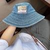 Qualidade de Designer Indústria Pesada Lavado Aba Larga Lavado Chapéu de Pescador Jeans Combina com Tudo Chapéu de Sol para Montanhismo ao Ar Livre