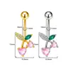 Gabe Moda Europeia e Americana Transfronteiriça Estilo Tendência Coração Rosa Cereja Personalizado Piercing para Umbigo Joia