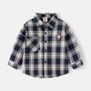 Ropa Infantil de Primavera Nuevo Estilo 2026 Versión Coreana Camisa de Manga Larga para Niños Camisa Cuadros Elegante Infantil Top Bordado para Bebé