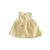 Vestido chaleco acolchado de terciopelo para niña, vestido acolchado para niño, vestido con forro polar y bordado de corazón para bebé, zdq6778