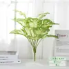 Viajero de hoja plátano palma Areca hoja de tortuga plástico planta verde pequeña con hierba manojo único flor artificial planta en maceta decoración paisajismo