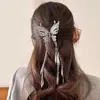 Presilha de Cabelo Grande com Laço Preto de Cetim de Alta Qualidade, Piranha em Formato de Nuvem para Mulheres