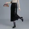 Falda Versátil de Encaje Patchwork para Mujer 2026 Otoño Nueva de Cintura Alta Adelgazante Oculta de Longitud Media Recta con Abertura