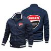 Jaqueta de Motocicleta Estampada Masculina Nova Europeia e Americana de Outono Transfronteiriça Cardigan de Passeio Masculino de Rua Casaco com Zíper