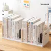 Soporte de libro para escritorio de estudiante con amortiguación y función de rebote, estantería antivuelco, caja de almacenamiento de escritorio con soporte de libro extensible y sujetalibros de escritorio