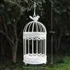 Decoração de Gaiola de Pássaro Branca para Casamentos, Suporte para Plantas Suculentas, Enfeites Pendentes, Plantas Verdes, Decoração de Casa, Enfeites de Varanda e Jardim, Arte em Ferro
