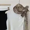 Lenço de Seda com Estampa de Leopardo, Moda Retrô, Personalidade, Feminino, Verão, Leve, Longo, Com Fitas Fluidas, y2k, Garota Popular, Versátil, Vibração do Milênio