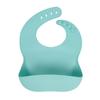 Venta al por mayor de fábrica Bolsillo para saliva para niños Silicona de grado alimenticio Bebé Bolsillo para arroz Babero estéreo 3D para bebé Impermeable y antisuciedad