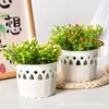 Maceta Escandinava de Plástico Transfronteriza Romántica Estilo Pastoral Ins Imitación Ratán Tejido Cesta de Flores Decoración Floral para el Hogar Cesta de Almacenamiento