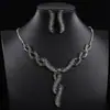 Moda Europea y Americana Set de Pendientes de Cadena para Clavícula Joyería Nueva Llena de Cadena de Garra de Diamante Elegante de Gama Alta Accesorios de Collar de Pedrería