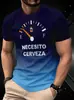 2025 Nueva Camiseta Casual Versátil de Manga Corta para Hombre con Estampado, Moda Europea y Americana, Versátil, de Alta Calidad