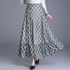 Moda Primavera y Verano 2026 Falda Versátil de Longitud Media con Estampado de Cuadros para Mujer Estilo Coreano Falda de Cintura Alta Línea A