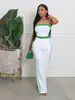 Tw662 Moda Transfronteriza de Verano Europea y Americana Conjunto de Top Tubo Sexy para Mujer con Pantalones Sueltos de Pierna Ancha Amazon